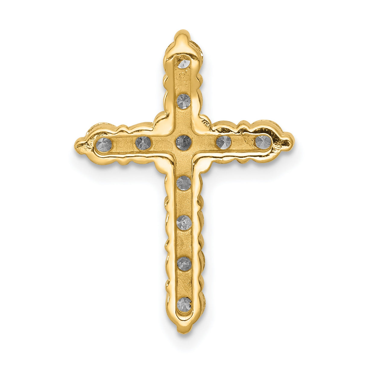 14k Yellow Gold Diamond Cross Pendant, Classic Religious Design for Men and Women