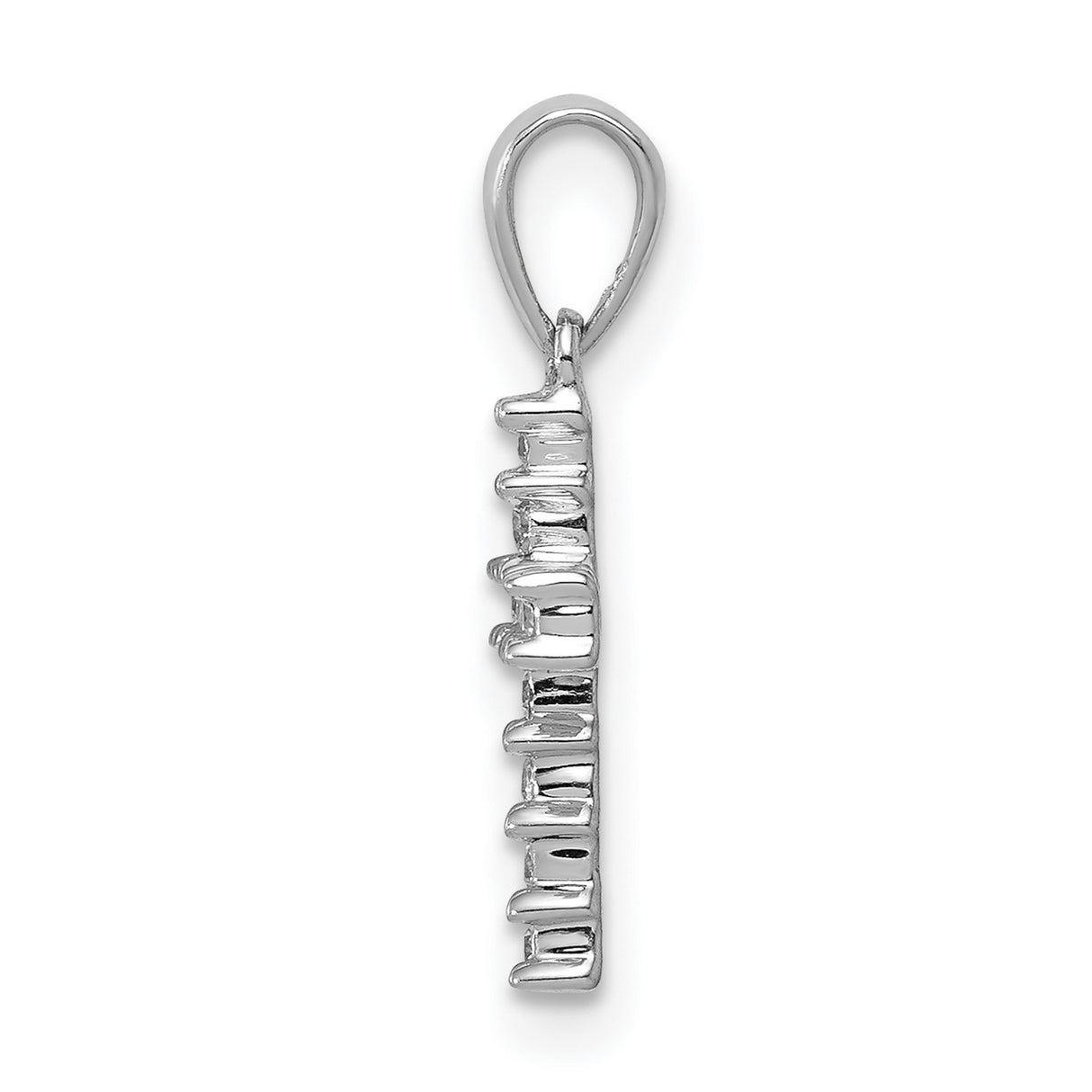 14k White Gold Diamond Latin Cross Pendant, Unisex Religious Jewelry Charm