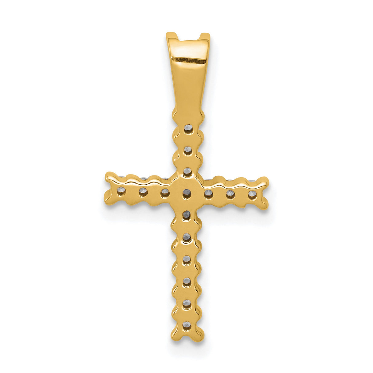10k Yellow Gold Latin Cross Pendant with Polished Finish Religious Jewelry for Men and Women