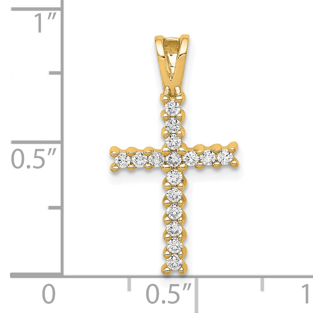 10k Yellow Gold Latin Cross Pendant with Polished Finish Religious Jewelry for Men and Women