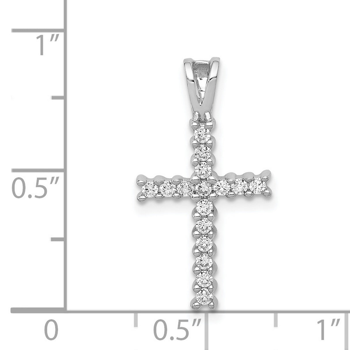 14k White Gold Diamond Cross Pendant with Modern Minimalist Design for Men and Women