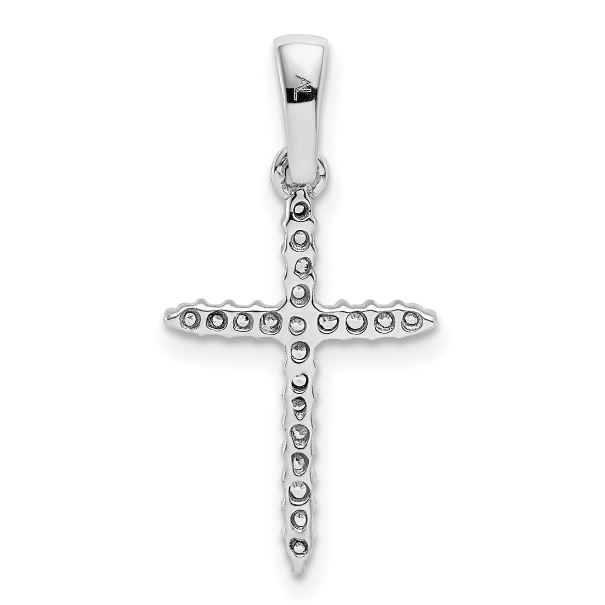 10k White Gold Cross Pendant with Diamond, Simple Spiritual Design for Men and Women