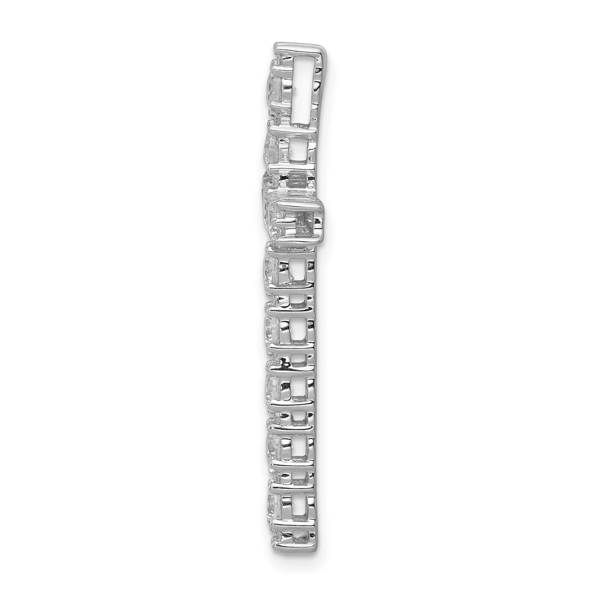 14k White Gold Diamond Cross Pendant, Sparkling Latin Cross Design for Men and Women