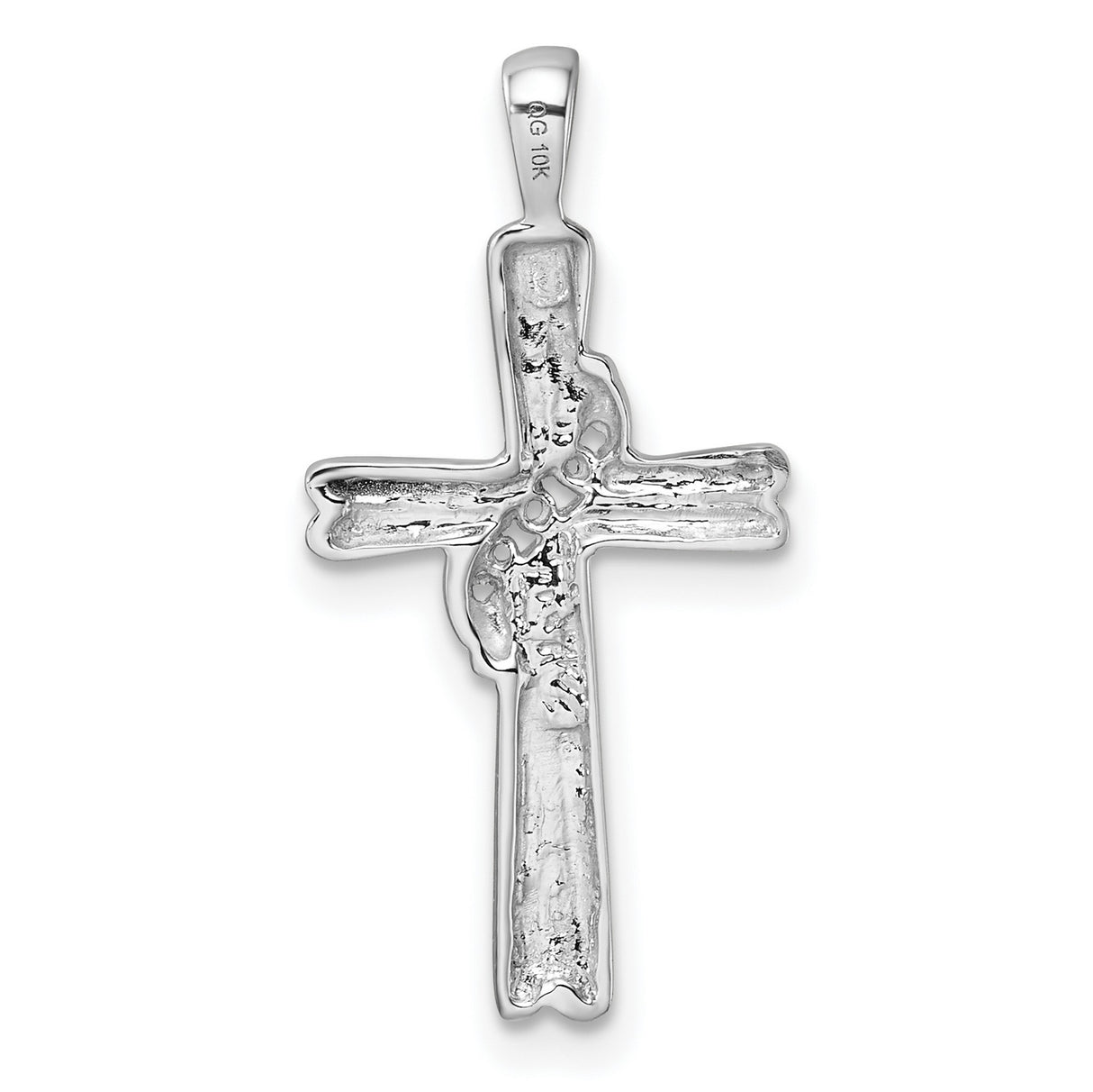 Cross Mounting Charm Pendant in Real 10k White Gold