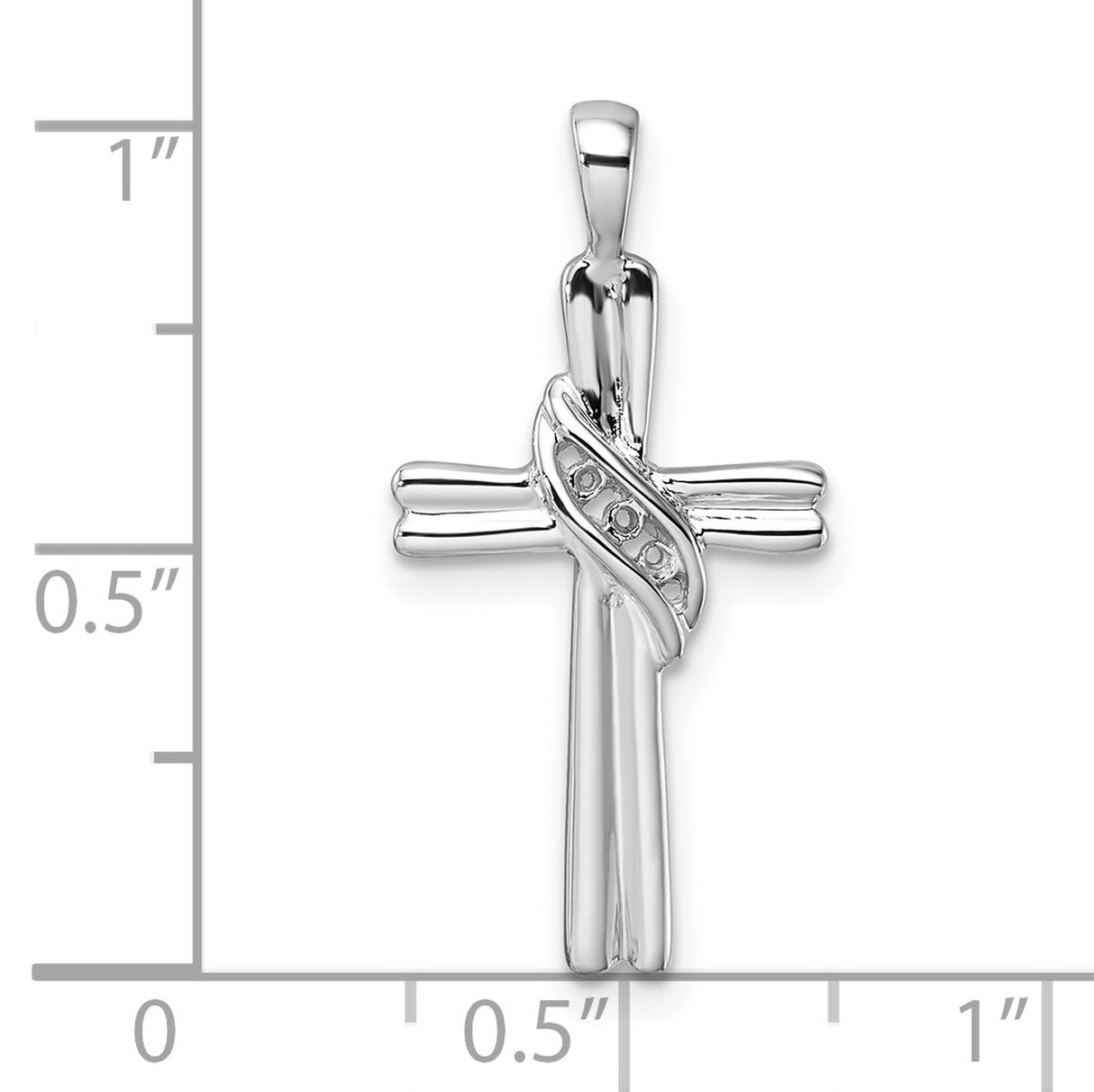Cross Mounting Charm Pendant in Real 10k White Gold