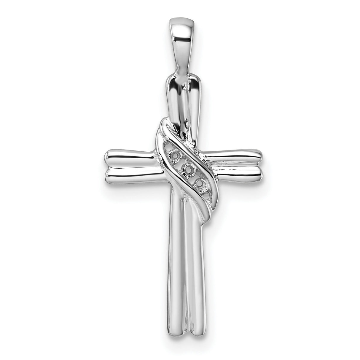 Cross Mounting Charm Pendant in Real 10k White Gold