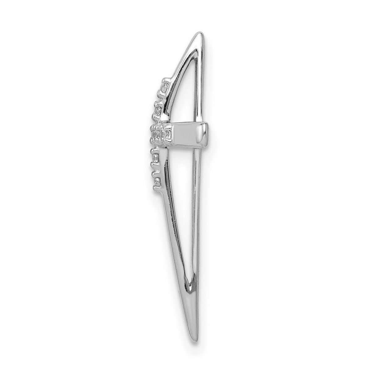 14k White Gold Diamond Cross Pendant, Modern Minimalist Religious Jewelry for Men and Women