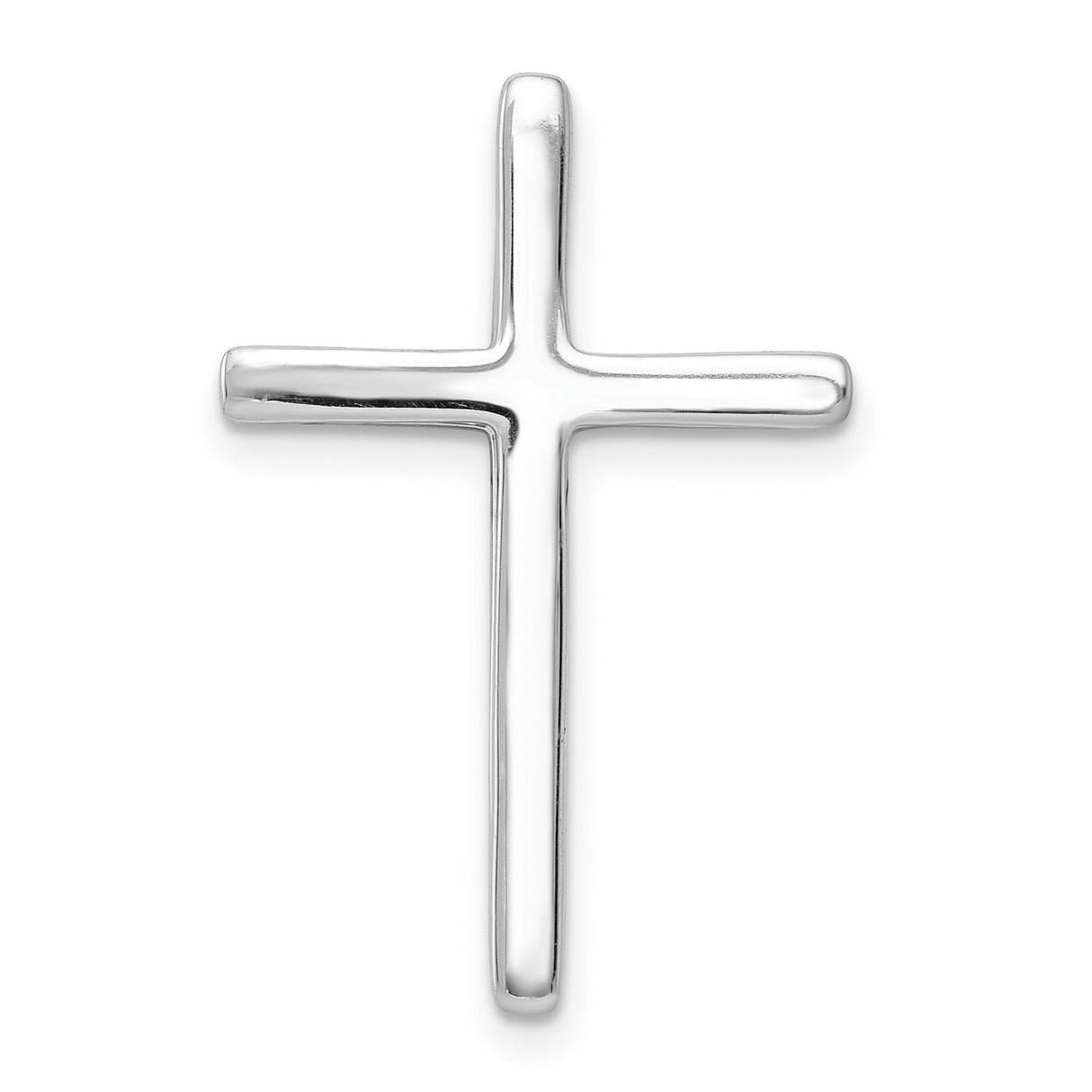 14k White Gold Diamond Cross Pendant, Modern Minimalist Religious Jewelry for Men and Women