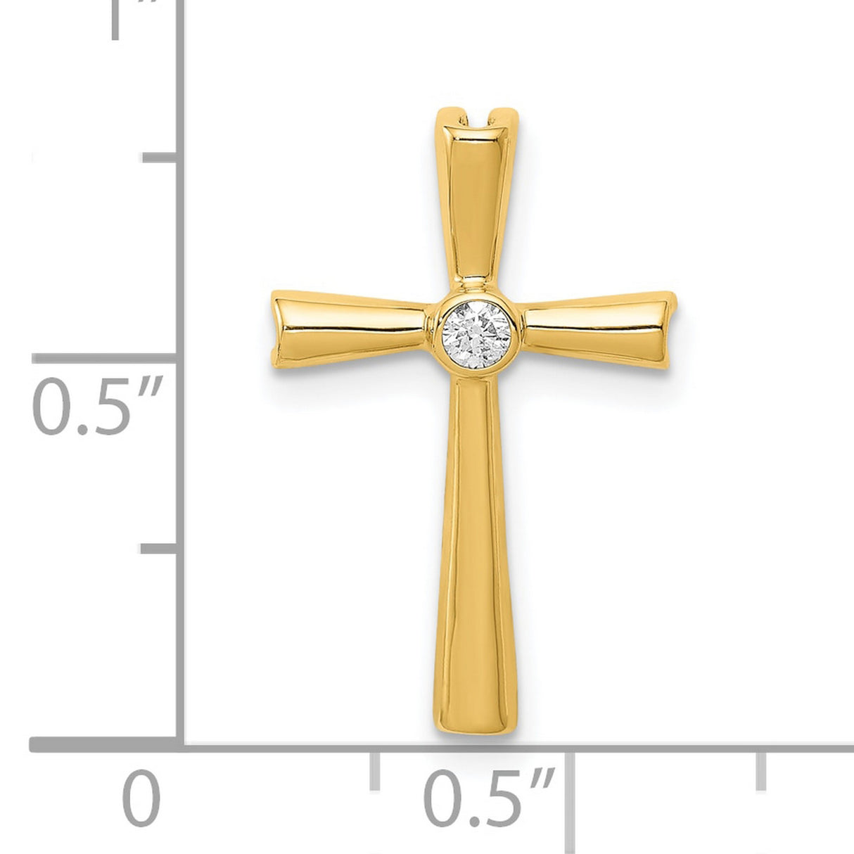 10k Yellow Gold Cross Pendant with Diamond Centerpiece, Modern Faith Jewelry for Men and Women