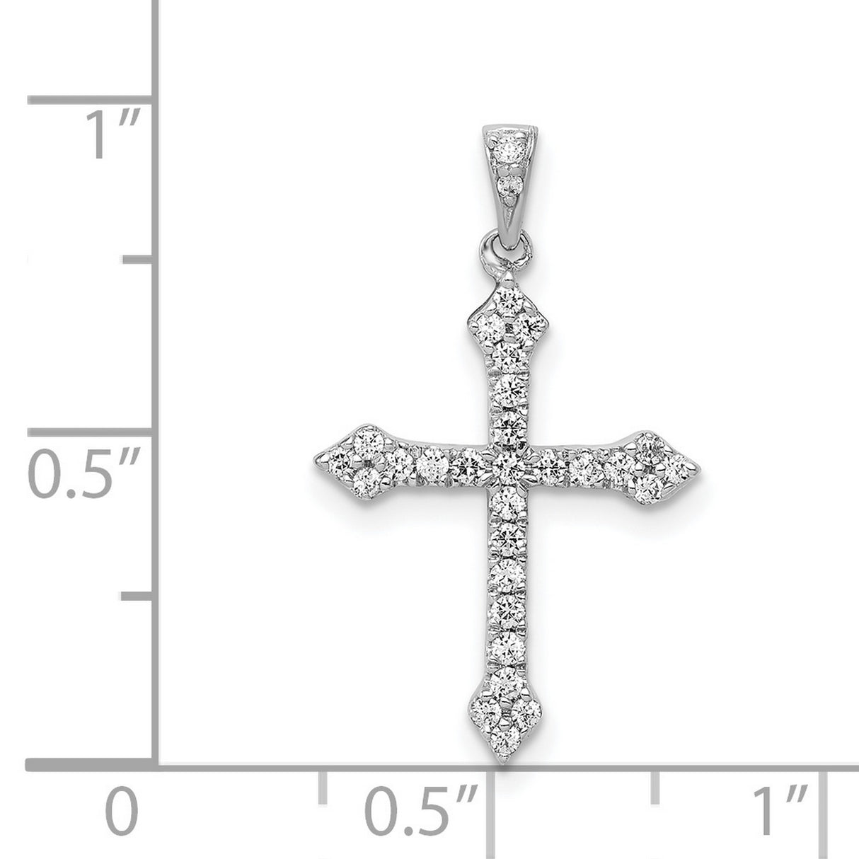 14k White Gold Diamond Cross Pendant, Spiritual Symbolic Charm for Men and Women