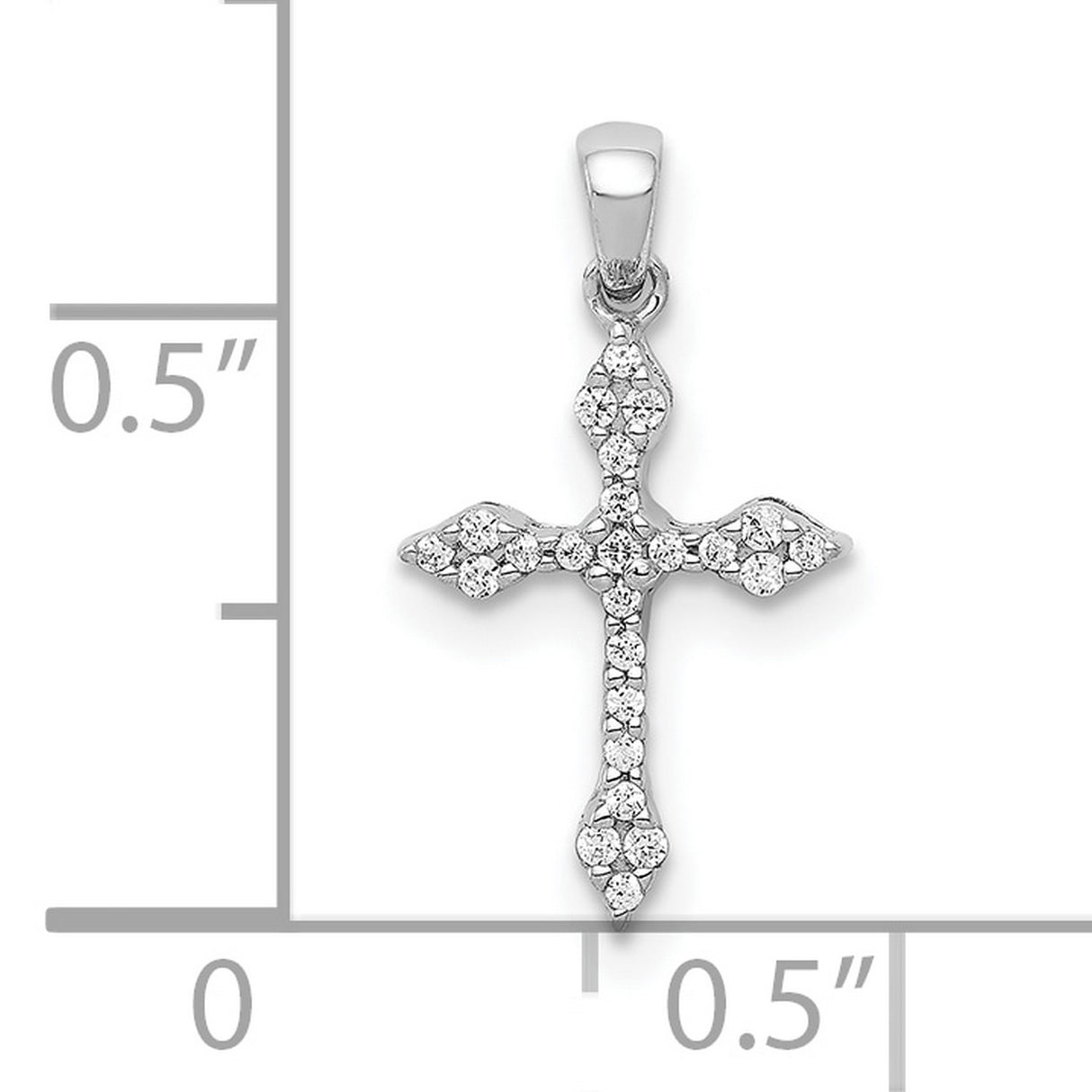 10k White Gold Cross Pendant with Diamond Accent, Vintage Style Faith Jewelry for Men and Women
