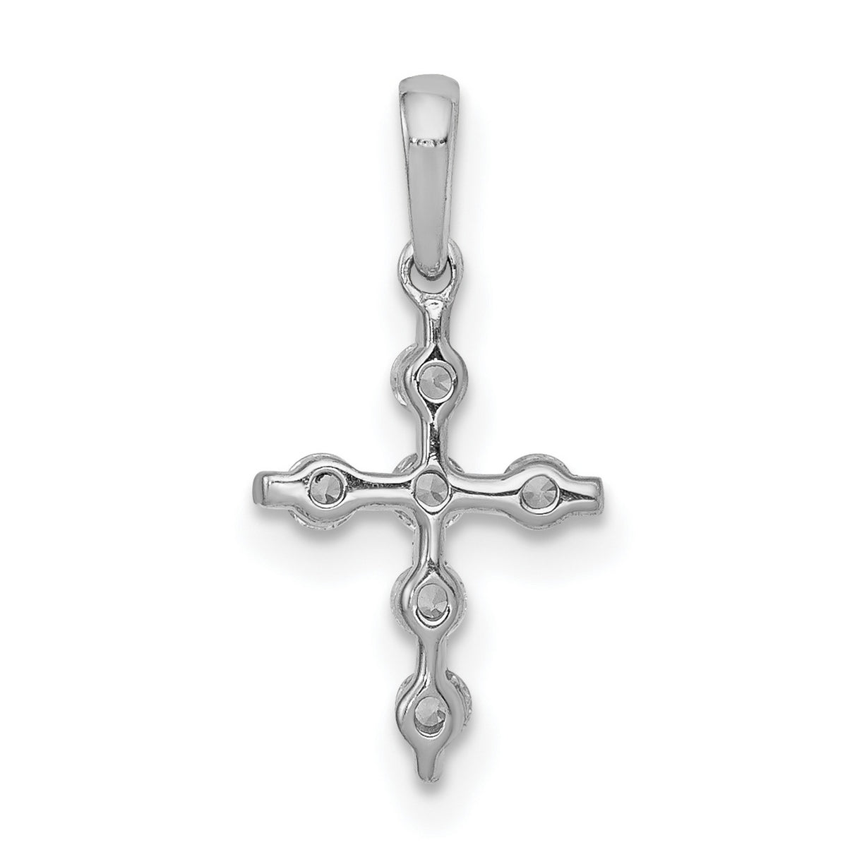 14k White Gold Diamond Cross Pendant, Modern Minimalist Faith Jewelry for Men and Women