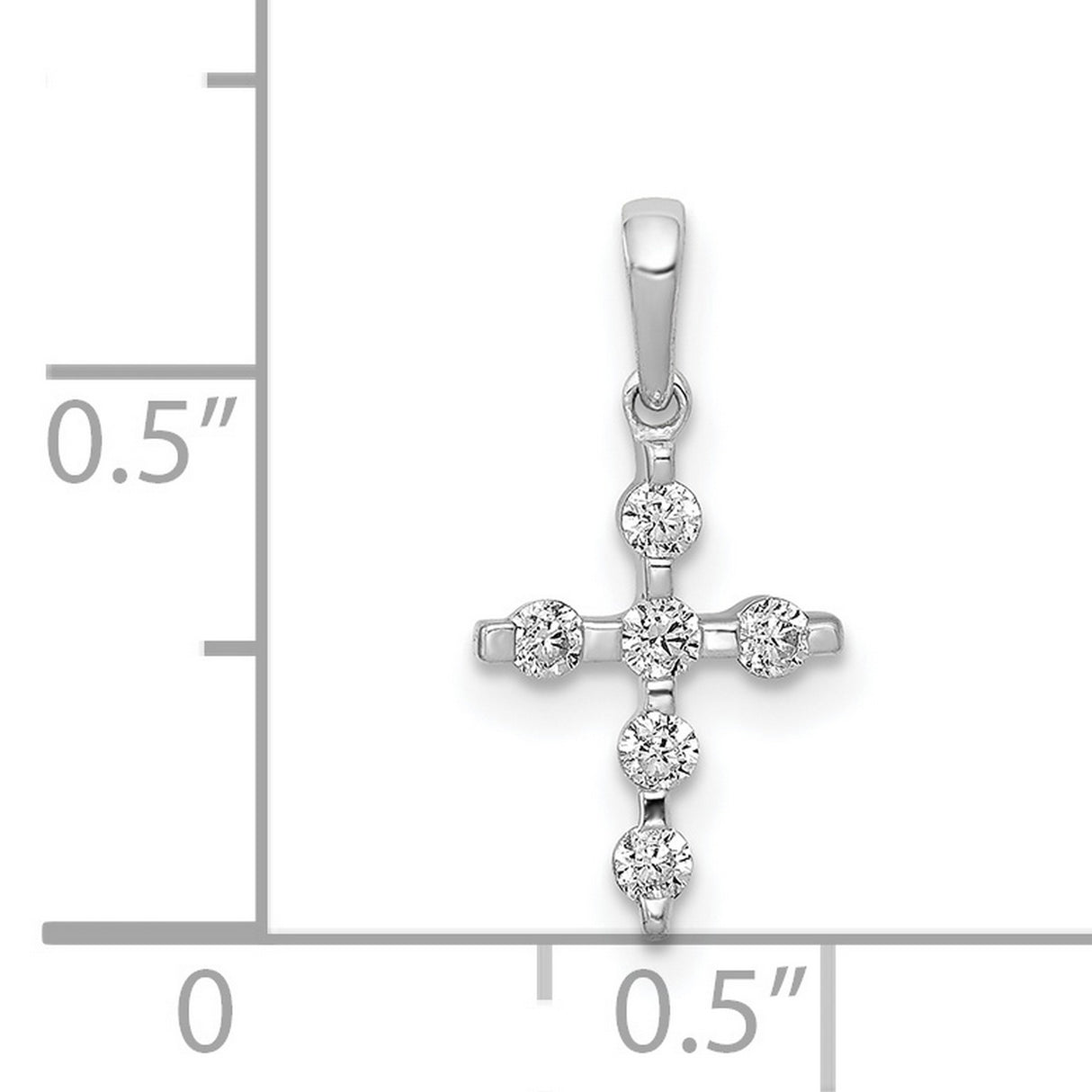 14k White Gold Diamond Cross Pendant, Modern Minimalist Faith Jewelry for Men and Women