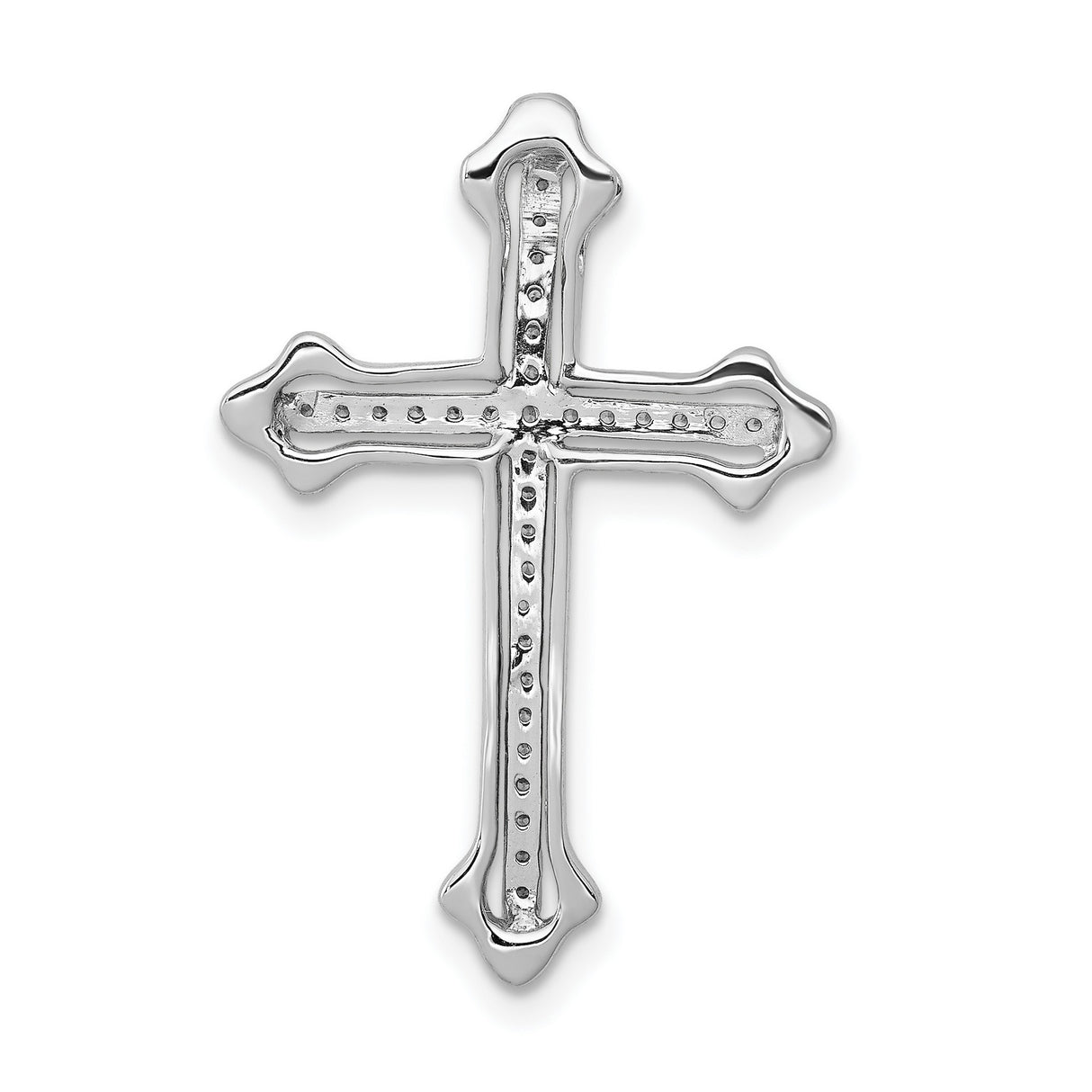 14k White Gold Cross Pendant with Diamond Accents, Modern Faith Design for Men and Women