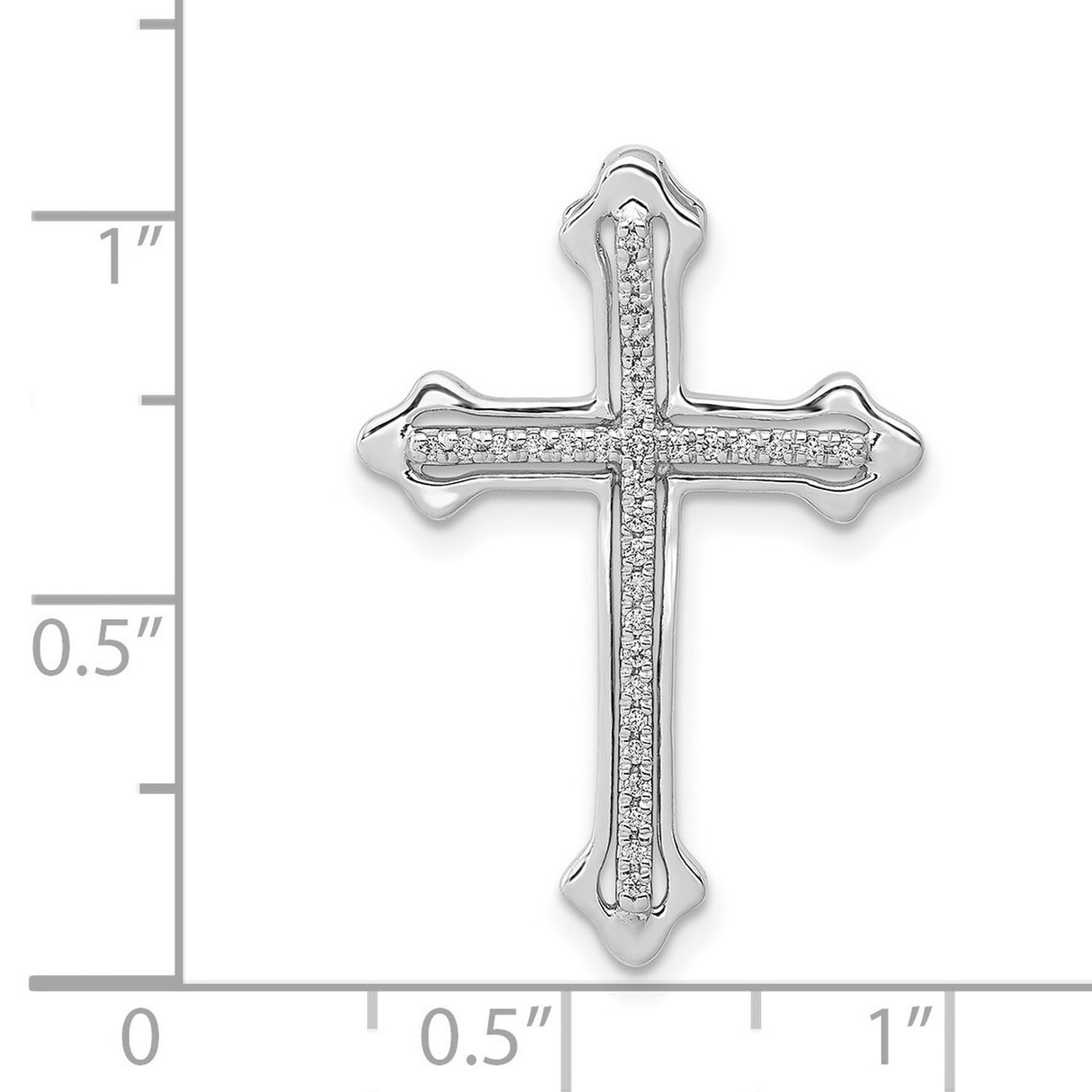 14k White Gold Cross Pendant with Diamond Accents, Modern Faith Design for Men and Women