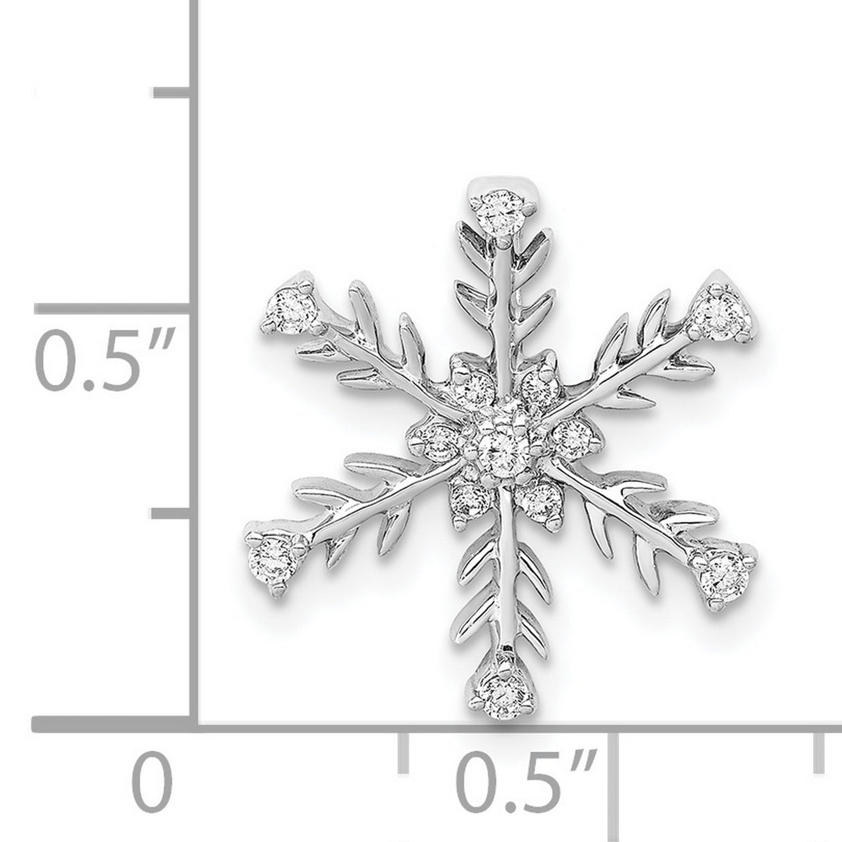 14k White Gold Snowflake Pendant with Diamond Accents, Winter-Inspired Holiday Jewelry for Women