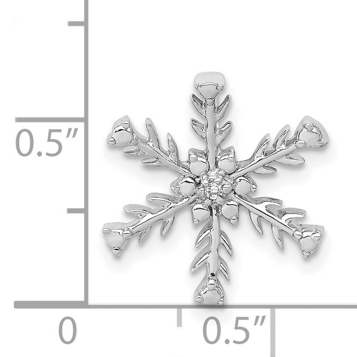 14k White Gold Snowflake Pendant with Diamond, Winter Motif Fine Jewelry for Women