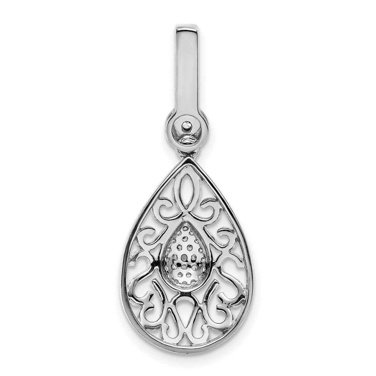 1/6ct Diamond Charm Pendant in Real 14k White Gold