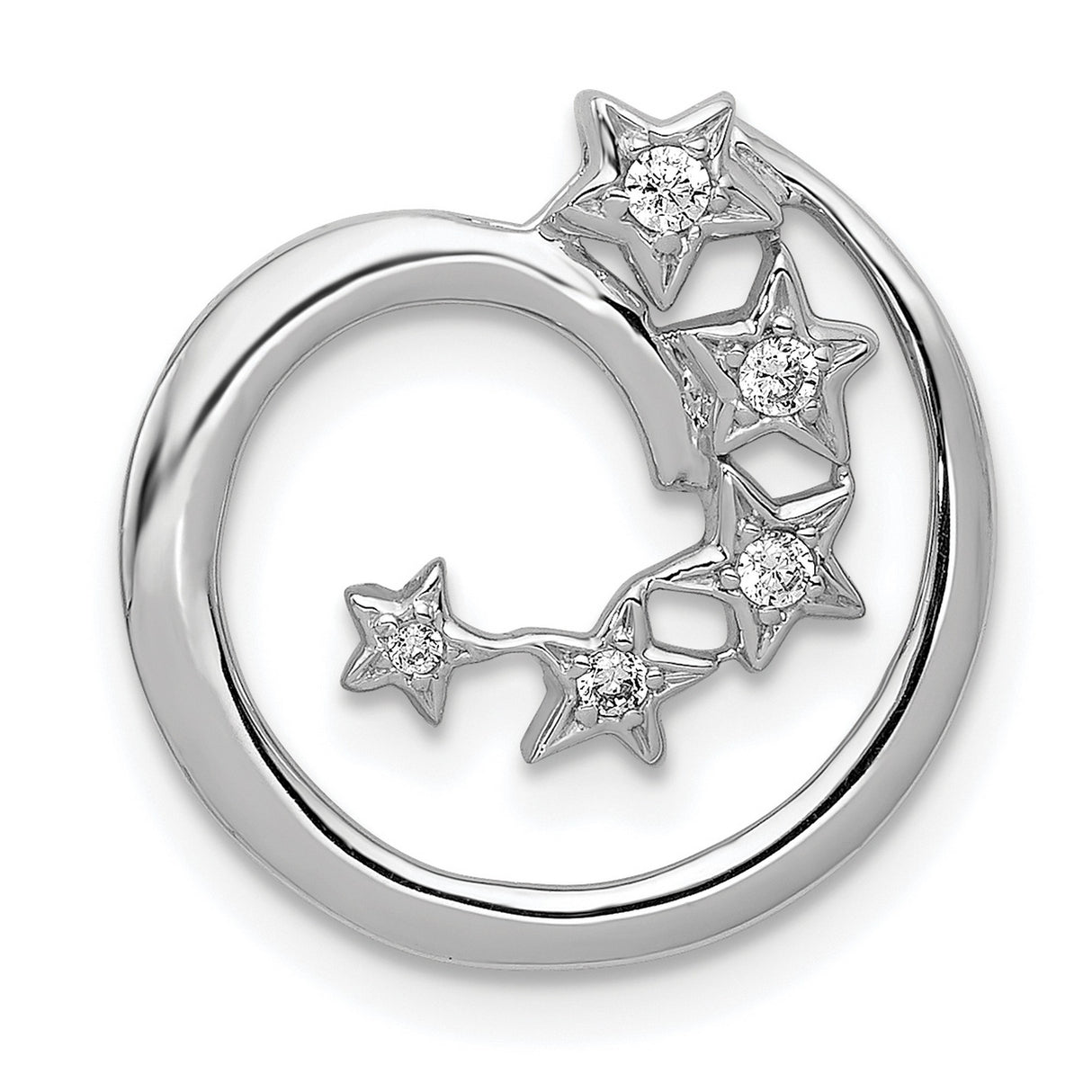 14k White Gold Constellation Pendant with Diamond Accented Stars, Celestial Jewelry for Women