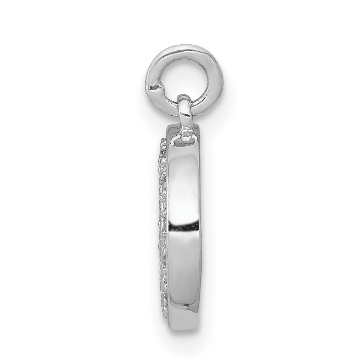 14k White Gold Crescent Moon Pendant with Diamond Accents, Celestial and Boho Jewelry for Women