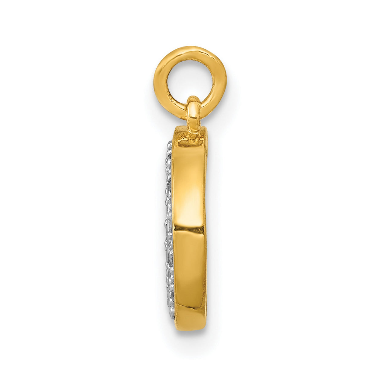 14k Yellow Gold Crescent Moon Pendant with Diamond Accents, Celestial Boho Jewelry for Women