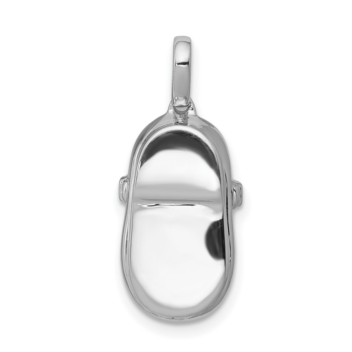 14k White Gold Baby Shoe Pendant with Diamond Accents and Bow Detail