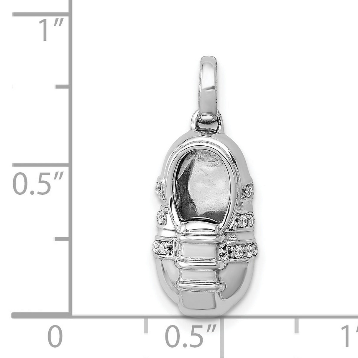 14k White Gold Baby Shoe Pendant with Diamond Accents, Sentimental Motherhood Charm
