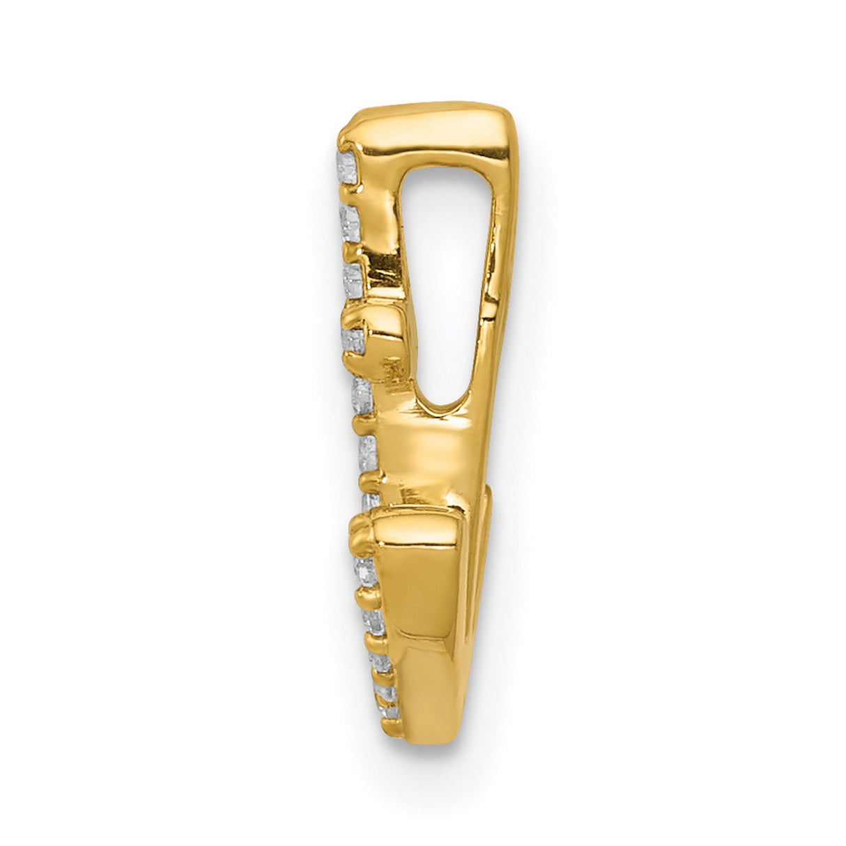 14k White Gold Anchor Pendant with Pave Diamond Accent, Nautical Christian Charm