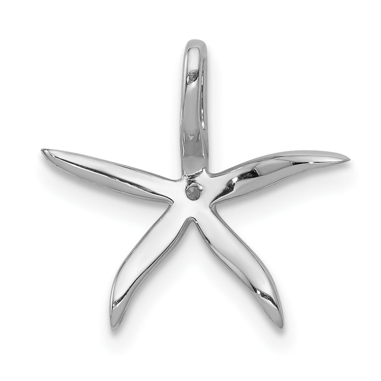 14k White Gold Starfish Pendant with Diamond Accents, Nautical Beach-Inspired Design for Women