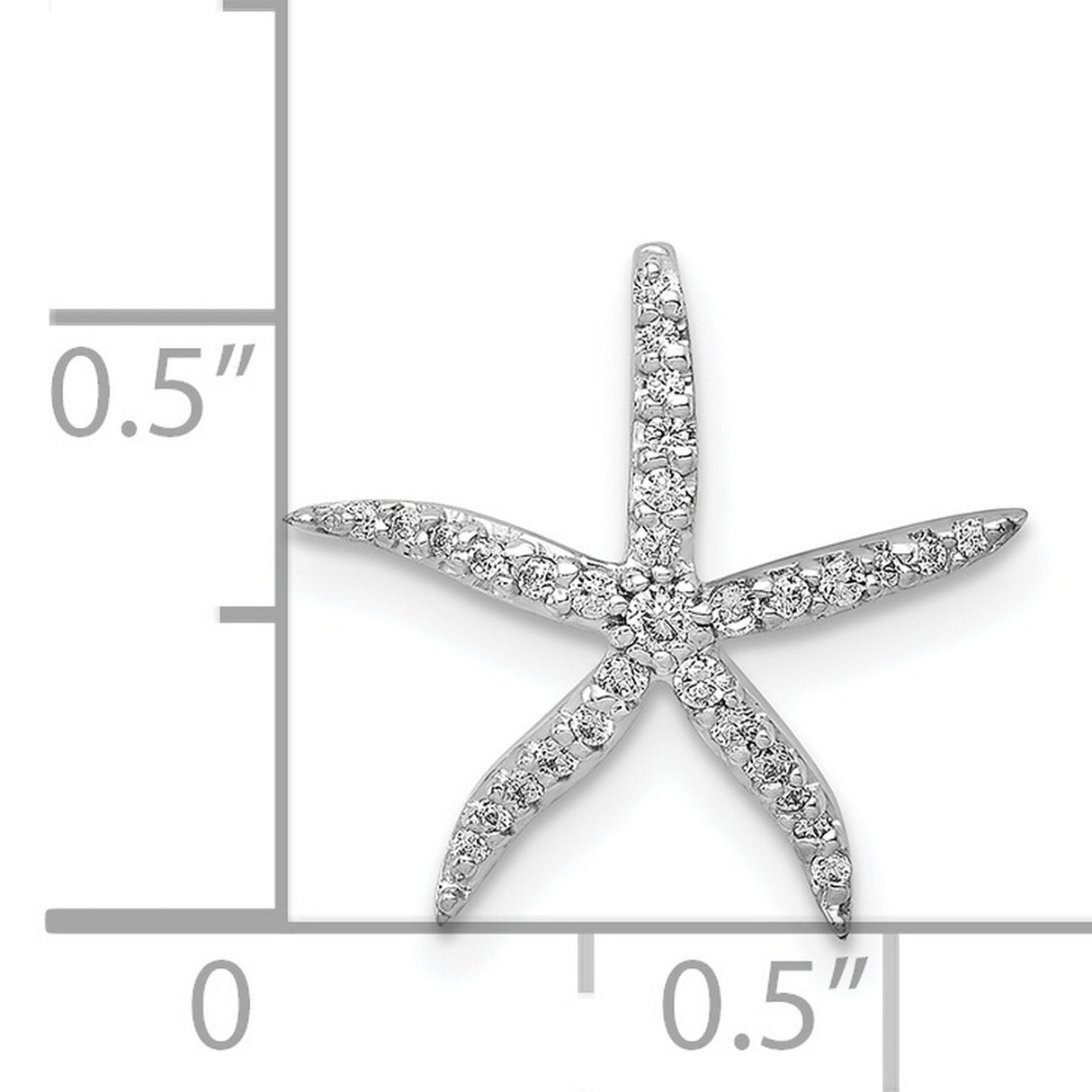 14k White Gold Starfish Pendant with Diamond Accents, Nautical Beach-Inspired Design for Women