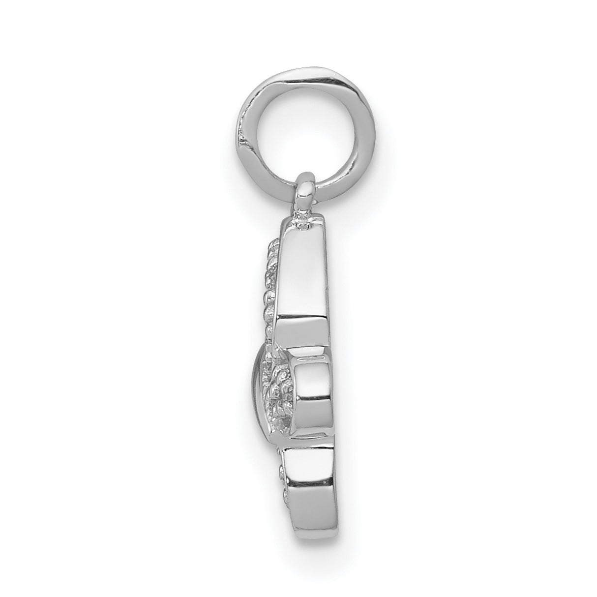 14k White Gold Butterfly Pendant with Diamond Accents, Nature-Inspired Design for Women