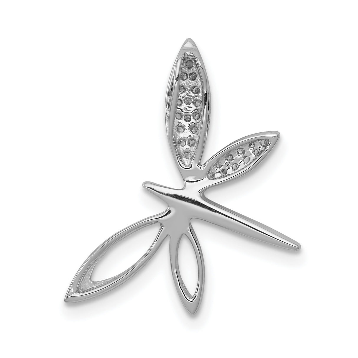 14k White Gold Dragonfly Pendant with Diamond Accents, Nature Inspired Jewelry for Women