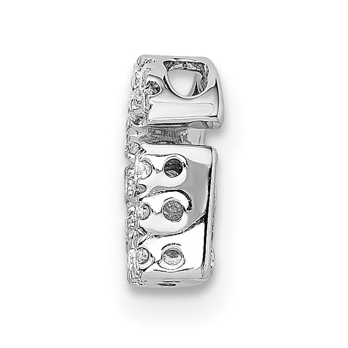 14k White Gold Letter G Pendant Charm with Diamond Pavé, Monogram Alphabet Jewelry