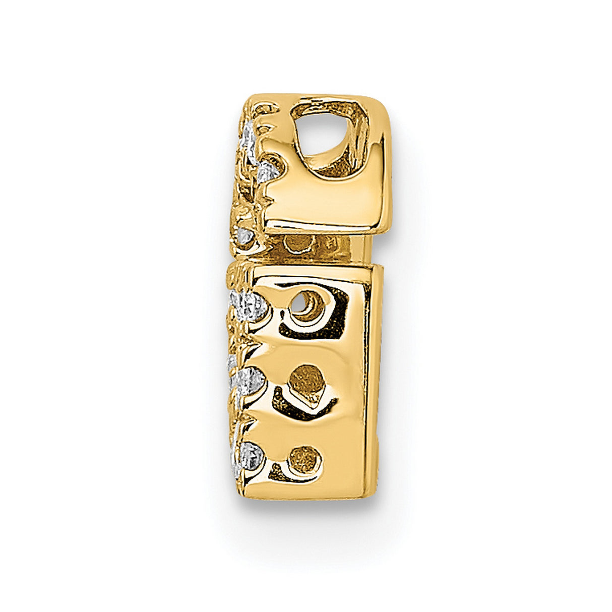 14k Yellow Gold Letter G Pendant with Diamonds, Dainty Alphabet Charm