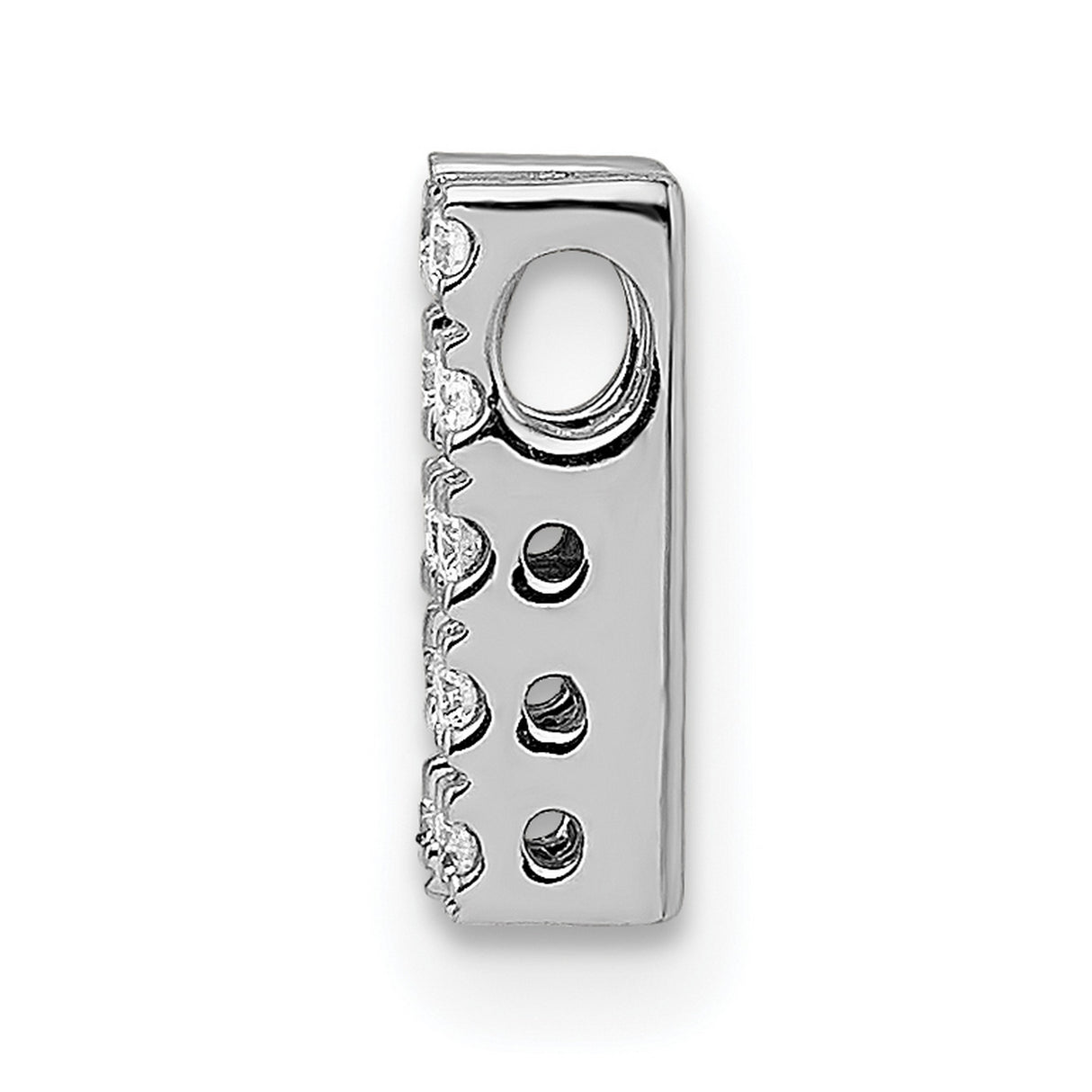 14k White Gold Diamond Letter H Pendant, Block Initial Charm for Women