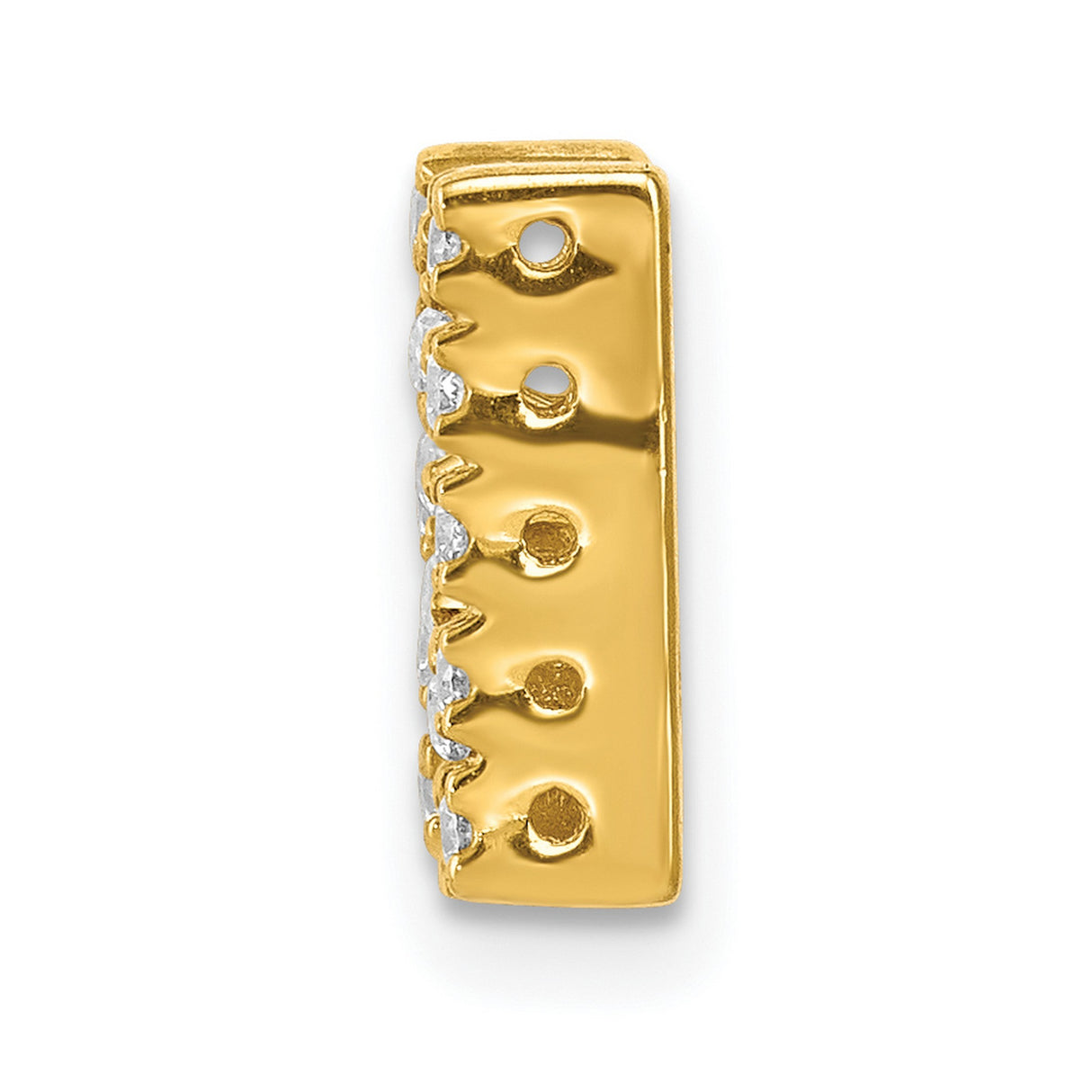 10k Yellow Gold N Initial Pendant with Round White Gemstones Pavé Setting, Unisex Letter Charm