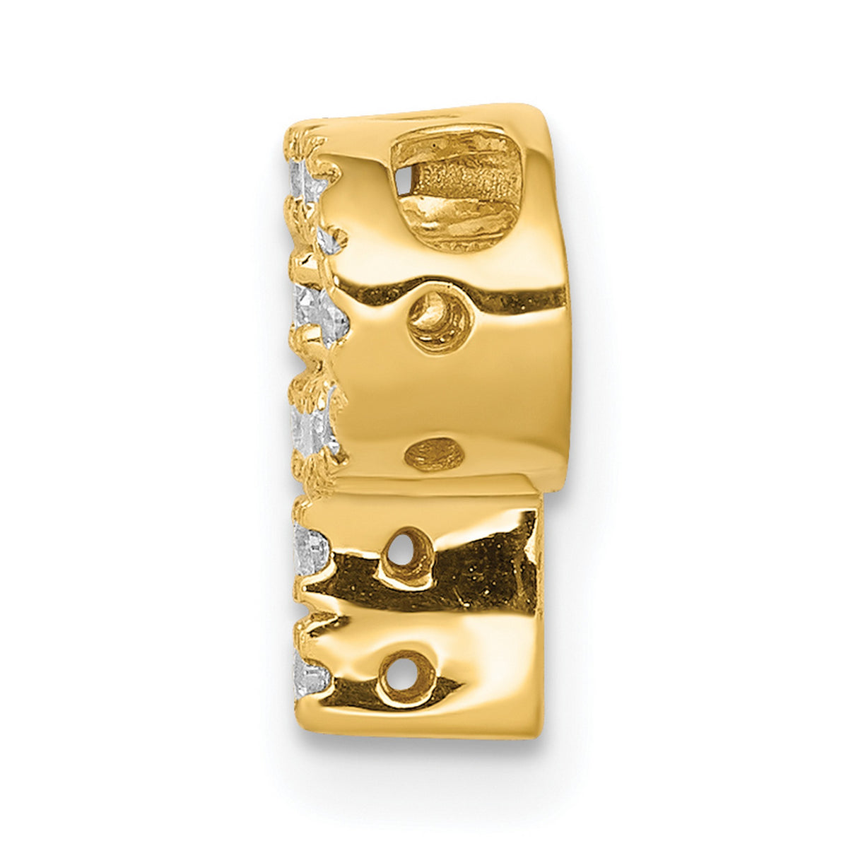 14k Yellow Gold Letter P Pendant with Prong Set Diamonds, Dainty Alphabet Charm