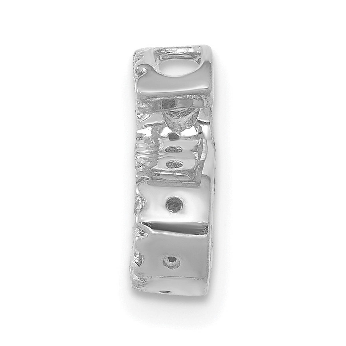 14k White Gold Initial S Pendant with Pavé Diamonds, Personalized Letter Charm for Women