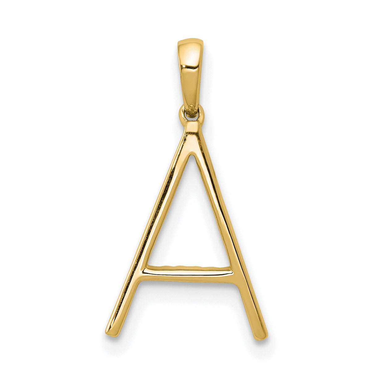14k Yellow Gold Letter A Pendant with Round Gemstone Detailing, Personalized Alphabet Charm
