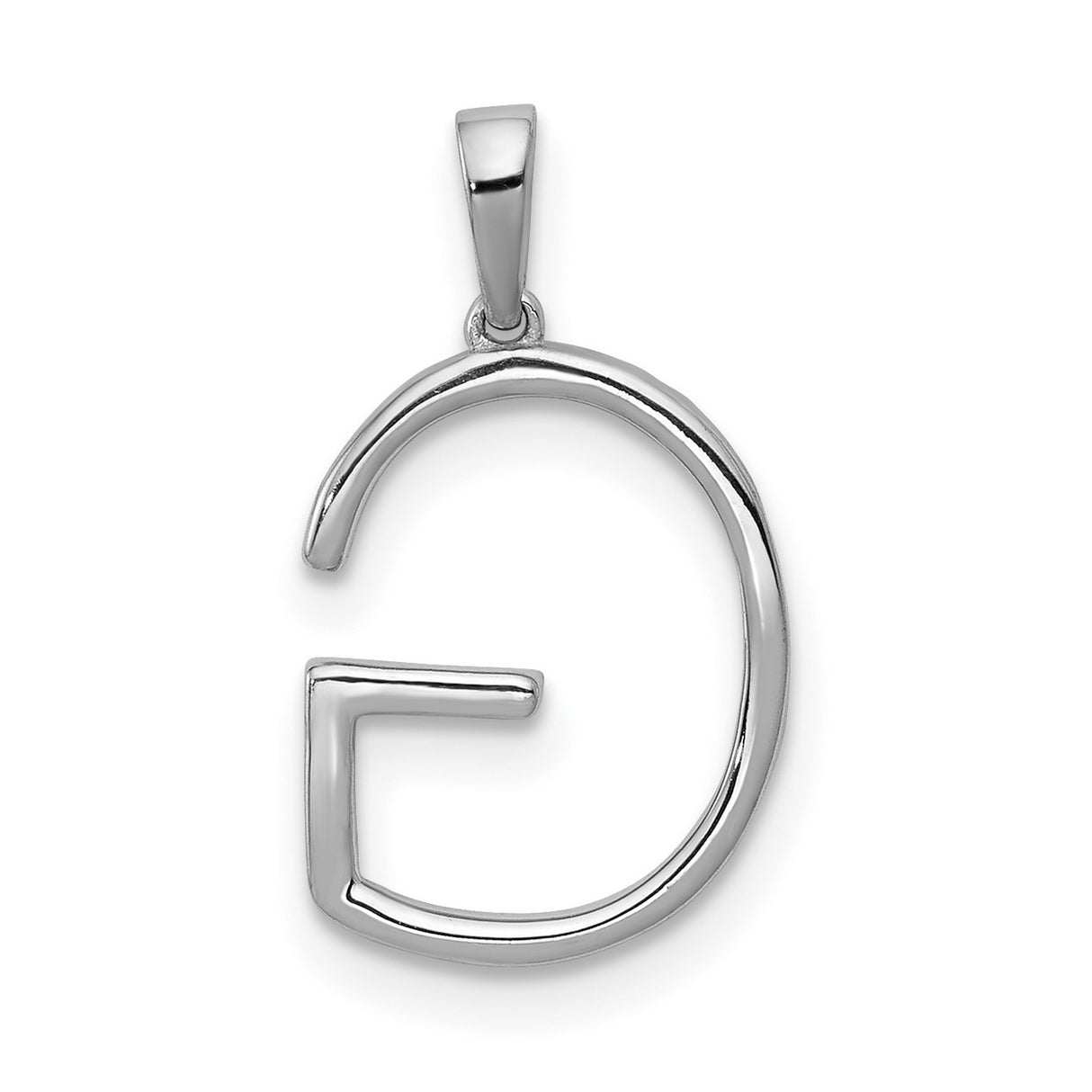 14k White Gold Diamond G Initial Pendant, Pavé Letter Charm Necklace for Women