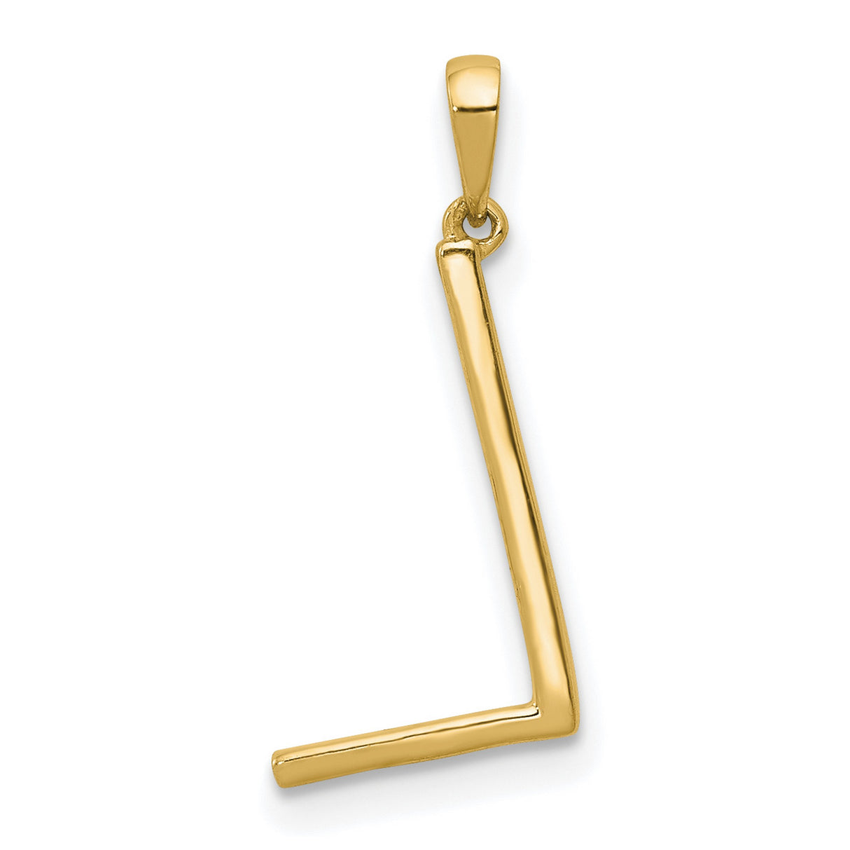 14k Yellow Gold Pendant with Diamond Accent, Script Letter L Charm for Women