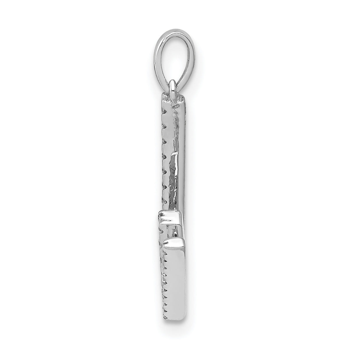 14k White Gold Diamond Letter Z Pendant, Minimalist Initial Charm for Women