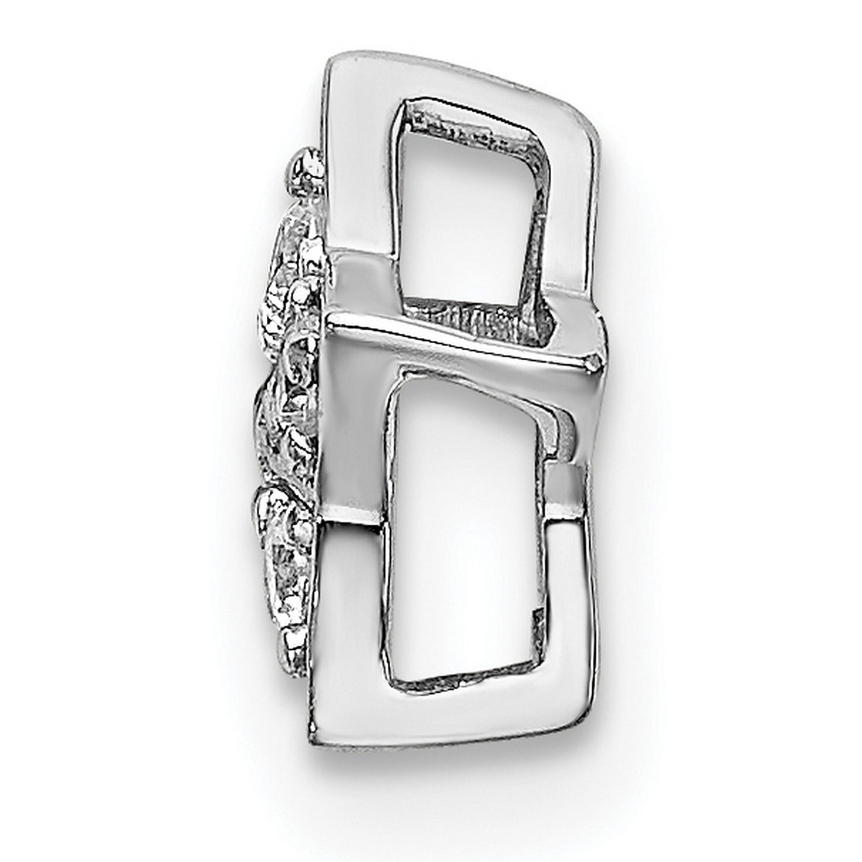 Diamond Star Chain Slide Charm Pendant in Real 14k White Gold