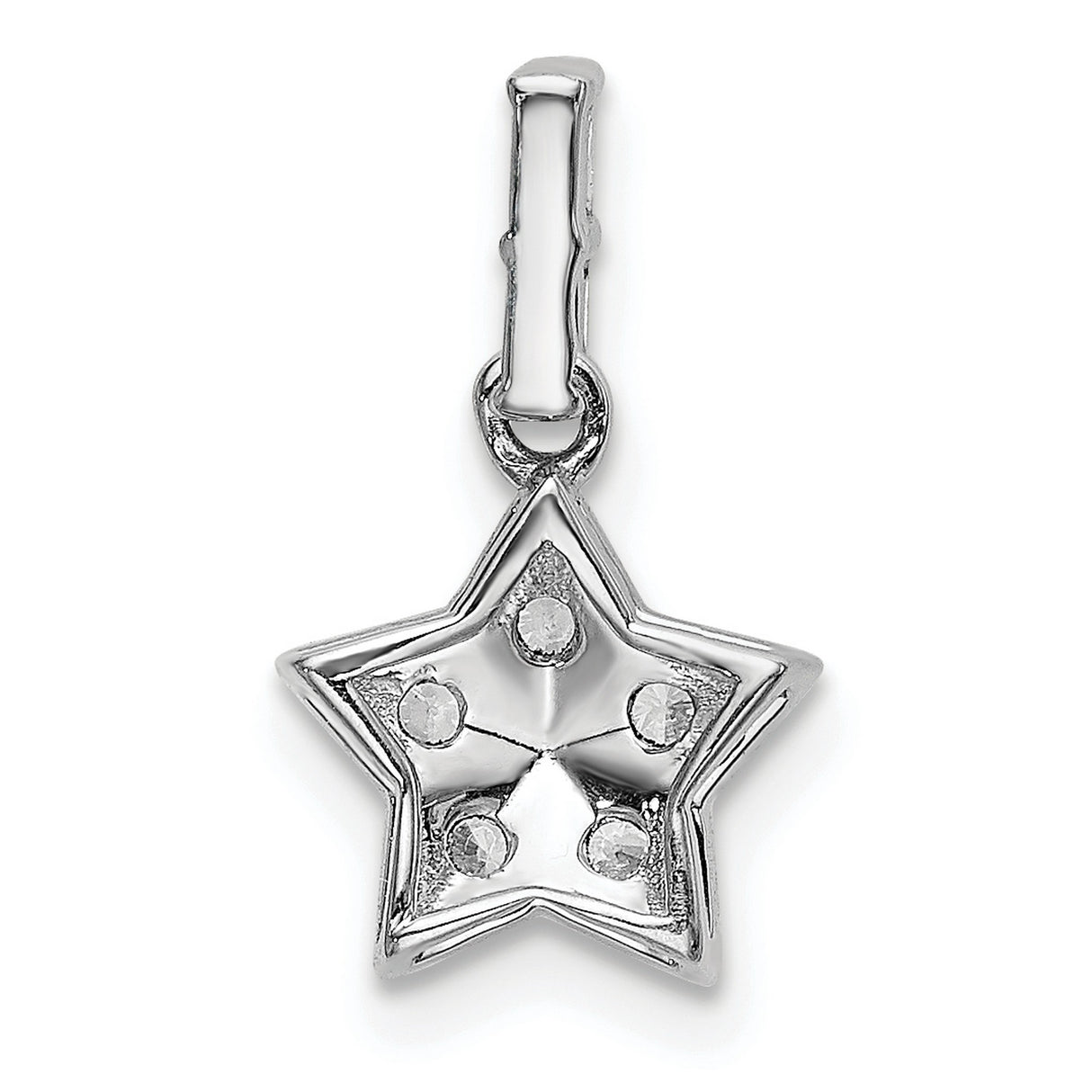 14k White Gold Star Pendant with Diamond Accents, Celestial Jewelry for Women
