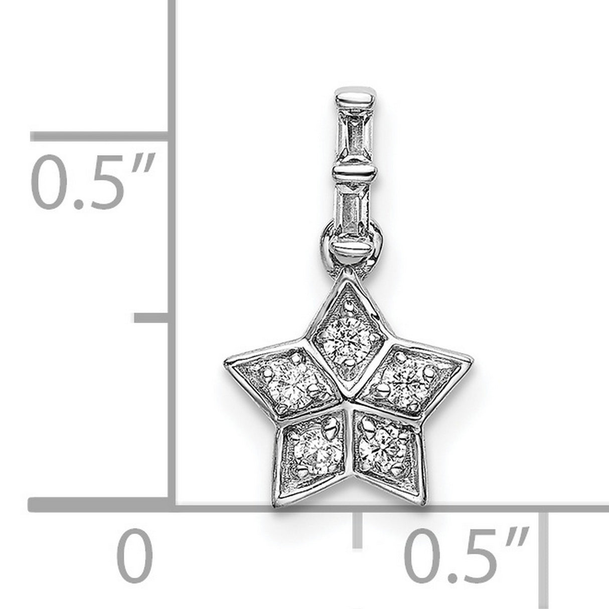 14k White Gold Star Pendant with Diamond Accents, Celestial Jewelry for Women