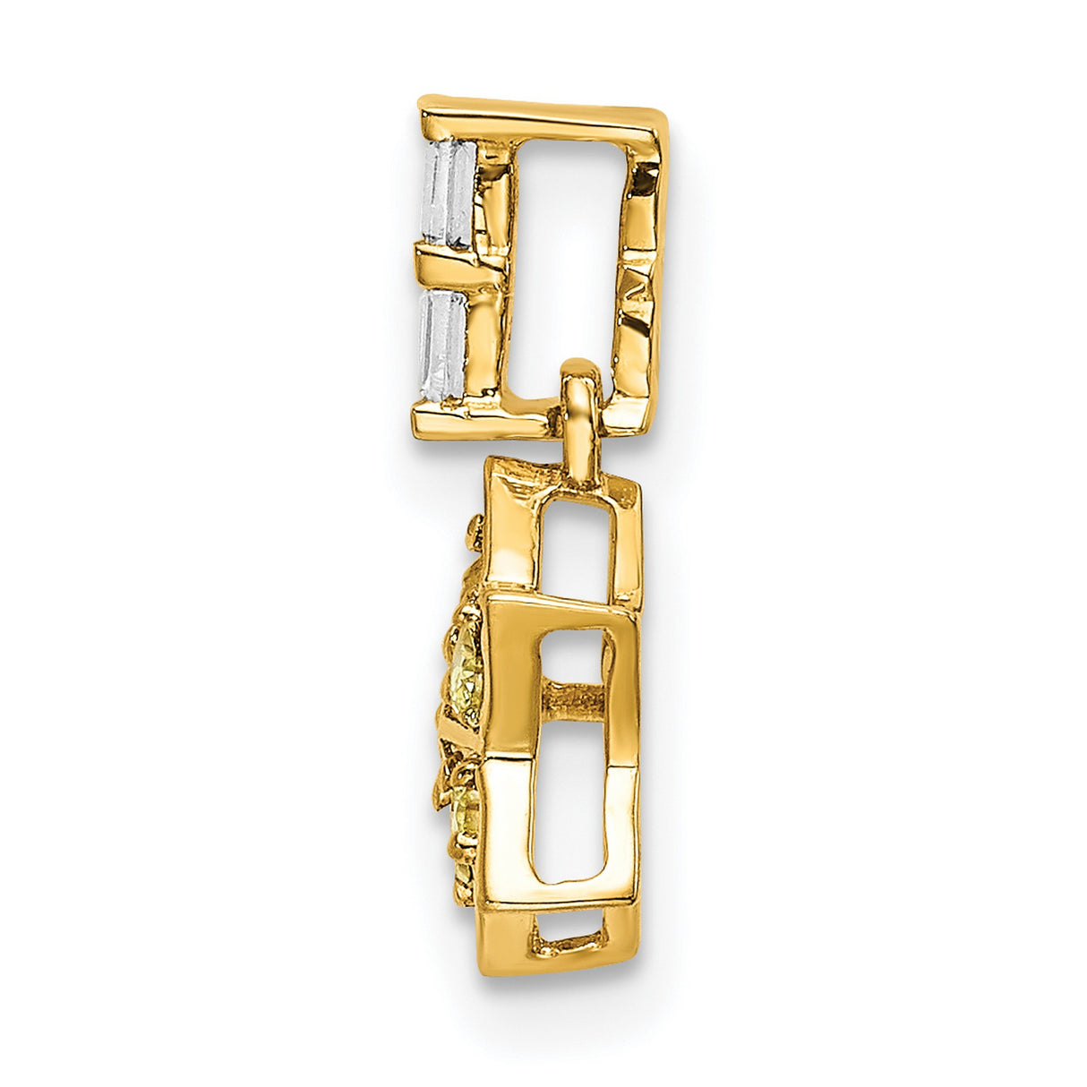 14k Yellow Gold Star Pendant with Sapphire and Diamond Baguette Accents, Celestial Charm