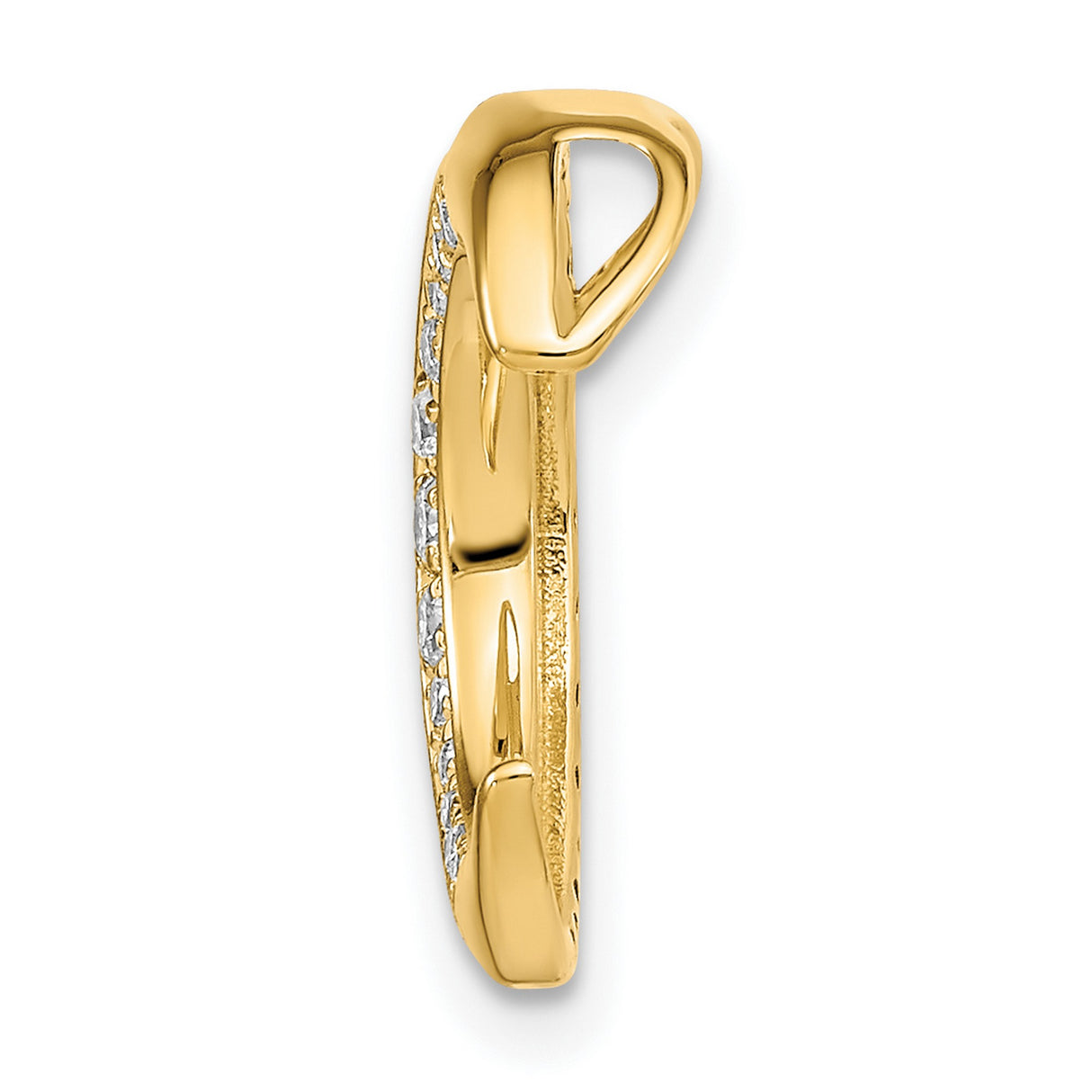 14k Yellow Gold Crescent Moon Pendant with Sapphire and Diamond, Celestial Boho Jewelry for Women