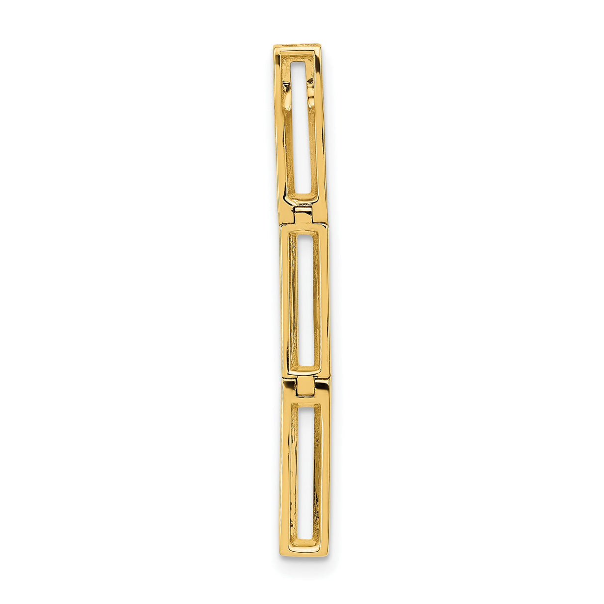 14k Yellow Gold Bar Pendant with Diamond Accents, Modern Geometric Minimalist Design