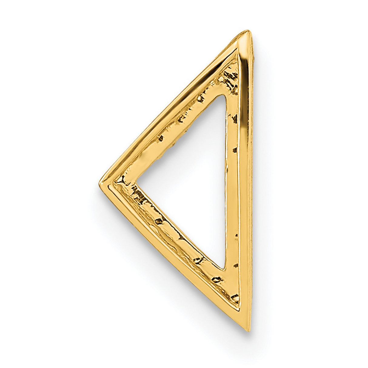 Polished Diamond Triangle Chain Slide Charm Pendant in Real 14k Yellow Gold