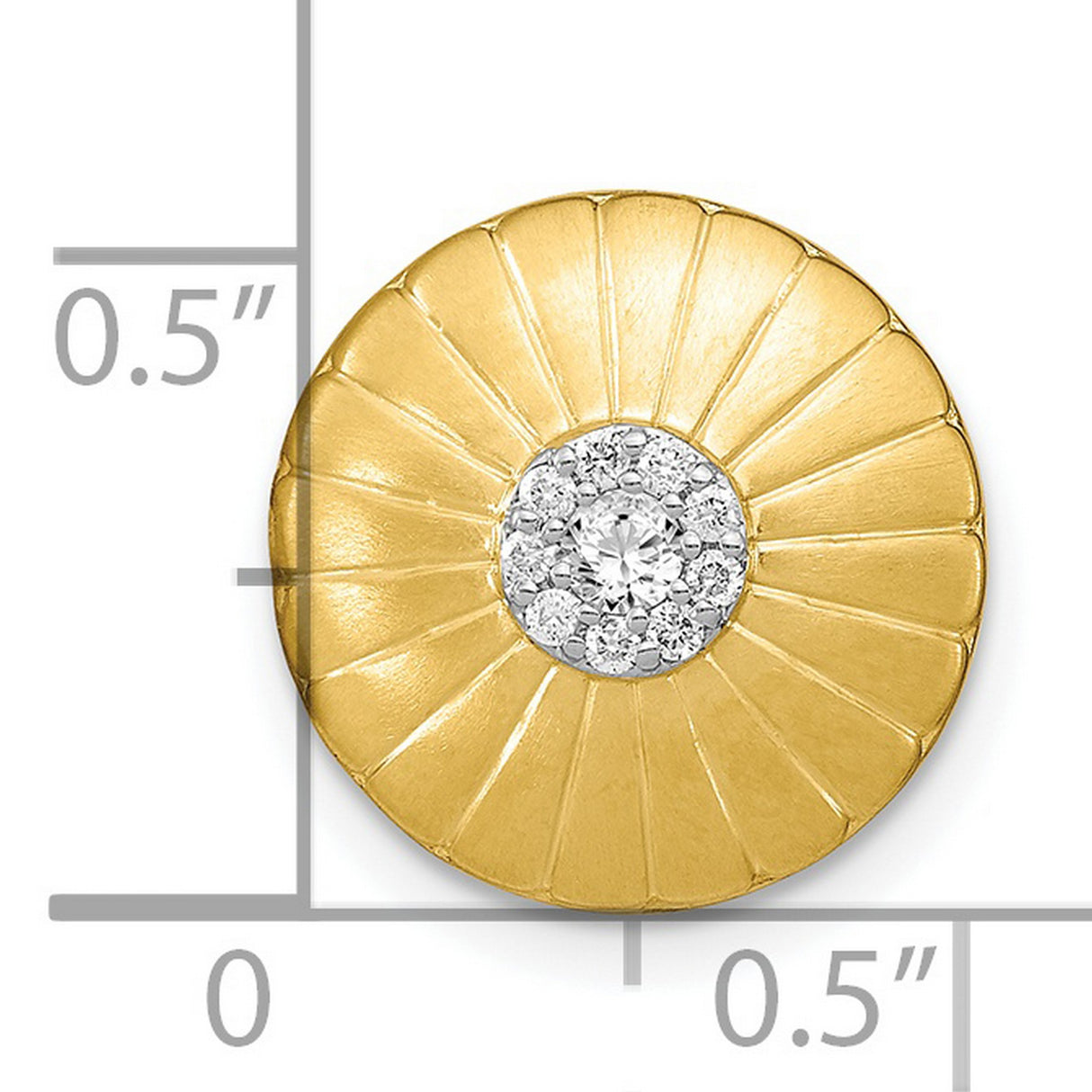 14k Yellow Gold Sunburst Pendant with Diamond Cluster, Round Radiant Design